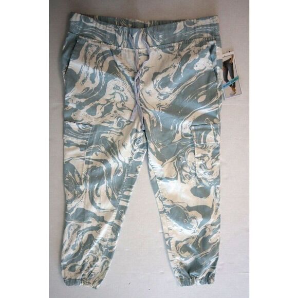 Tinseltown MYB027875C Women's Sz M Blue Marble Skinny Fit Denim Jogger Pants - Picture 1 of 12
